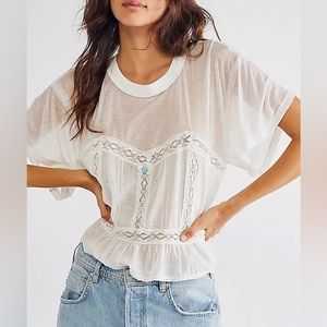 Free People NWT fall in love tee ivory